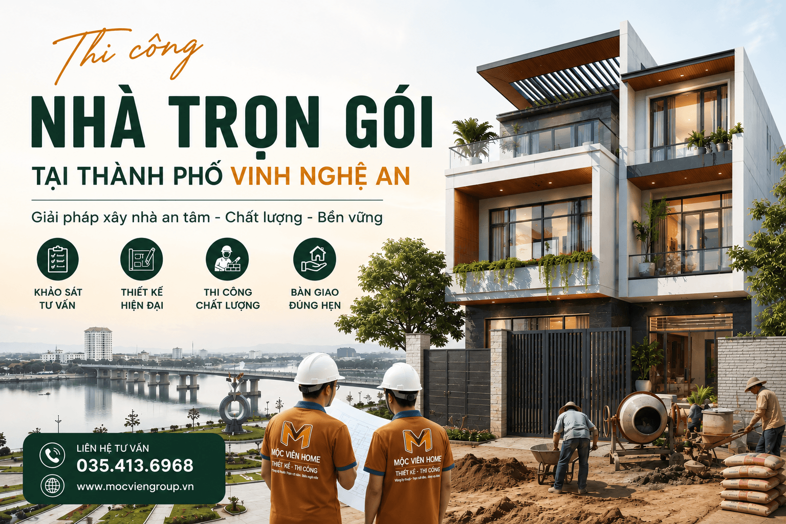 Thi công nhà trọn gói tại thành phố Vinh Nghệ An